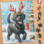 Playful Labrador Retriever Puppy Dog Christmas Jigsaw Puzzle<br><div class="desc">Looking for a fun and engaging activity to share with your family this holiday season? Look no further than our jigsaw puzzle collection featuring playful Labrador Retrievers! As a dog lover, you'll adore the variety of designs we offer, including cute and cuddly puppies, lovable yellow, chocolate, and black Labs, and...</div>