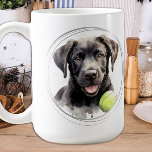 Playful Labrador Retriever Watercolor Puppy Dog Coffee Mug