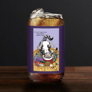 Playful Lavender Catnip Christmas Cat Funny Can Glass