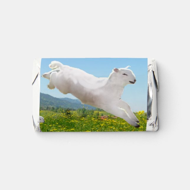 Playful Leaping Lambs Easter  Hershey's Miniatures (Front)