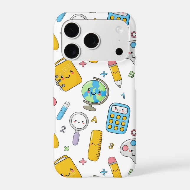 Playful Learning – Cute Education Seamless Pattern Iphone Case (Back)