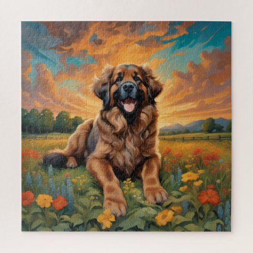 Playful Leonberger Dog Puzzle for Animal Lovers