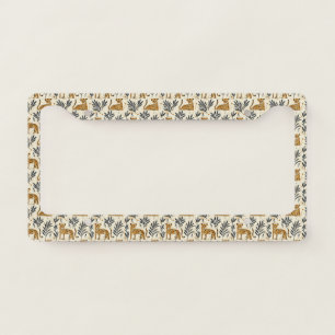 Playful Leopard Jungle Pattern License Plate Frame