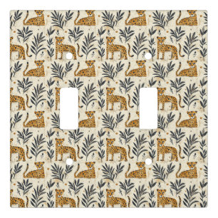 Playful Leopard Jungle Pattern Light Switch Cover