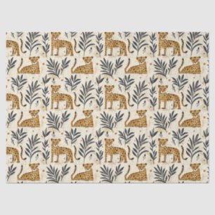 Playful Leopard Jungle Pattern Tissue Paper