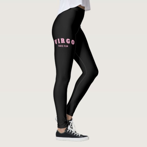 Playful Letter Print Zodiac  Womens High Waist Leggings