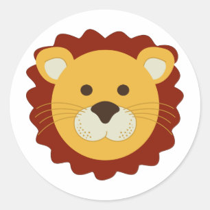 Playful Lion Classic Round Sticker