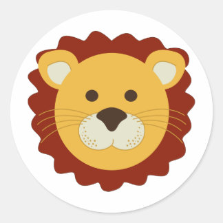 Playful Lion Classic Round Sticker