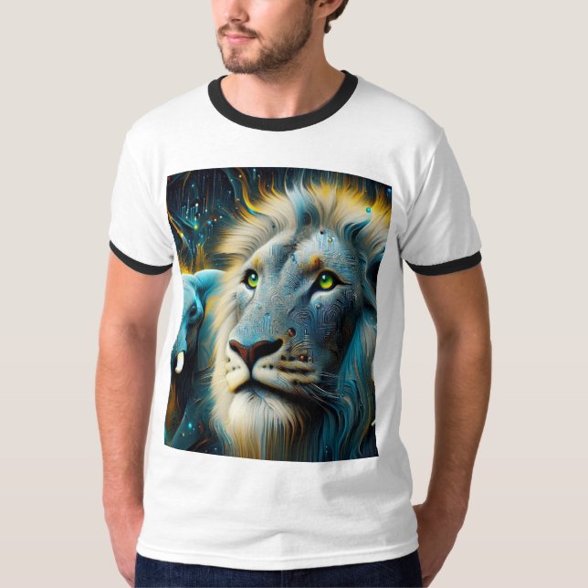 Playful Lion Splashing to Life" T-Shirt (Front)