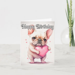 Playful Lovable Little French Bulldog Puppy Card