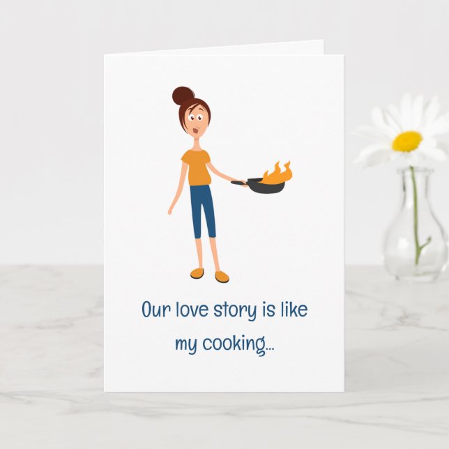 Playful Love Story Valentine Card – For Him (Small Plant)