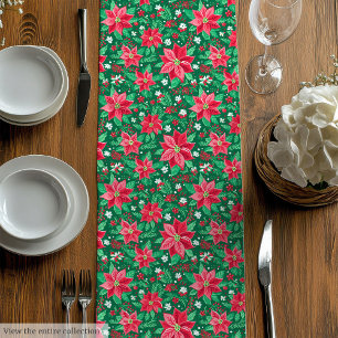 Playful magenta green preppy Christmas runner