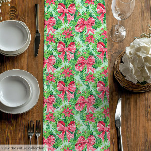 Playful magenta green preppy Christmas runner