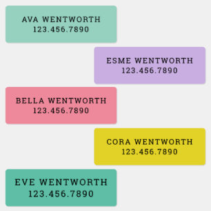 Playful Medium Waterproof Adhesive Kids' Labels