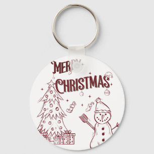 Playful Merry Christmas Keychain