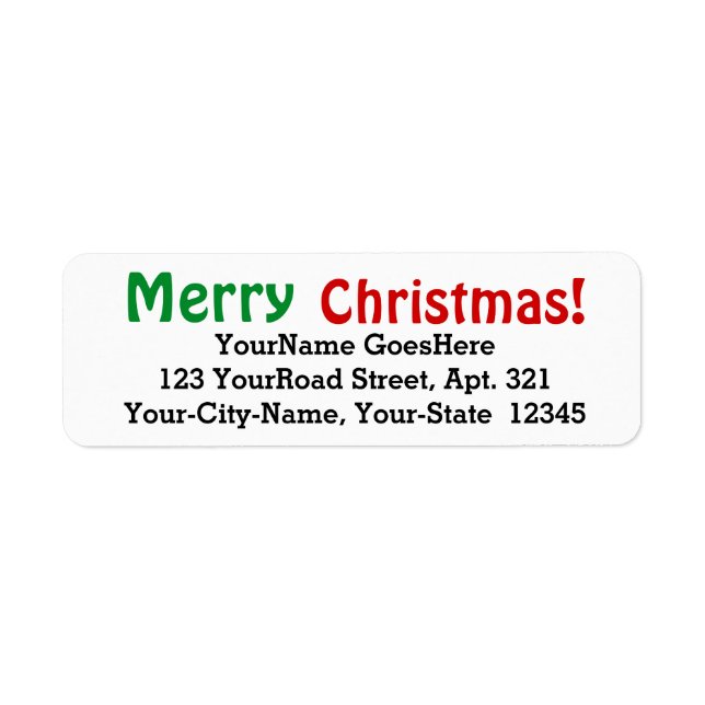 Playful "Merry Christmas!" Label (Front)
