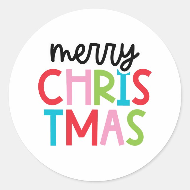 Playful Merry Christmas Stickers (Front)