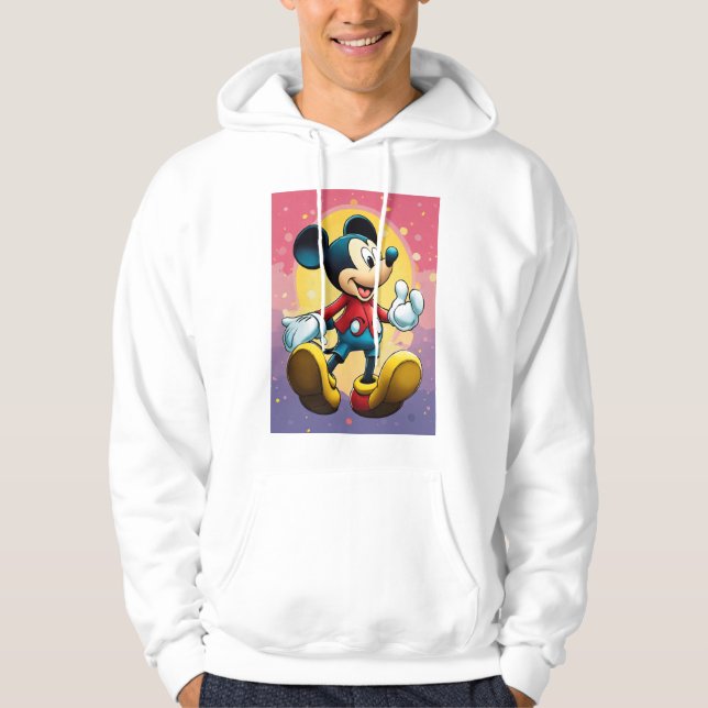 Playful Mickey: Graphic T-Shirt Hoodie (Front)