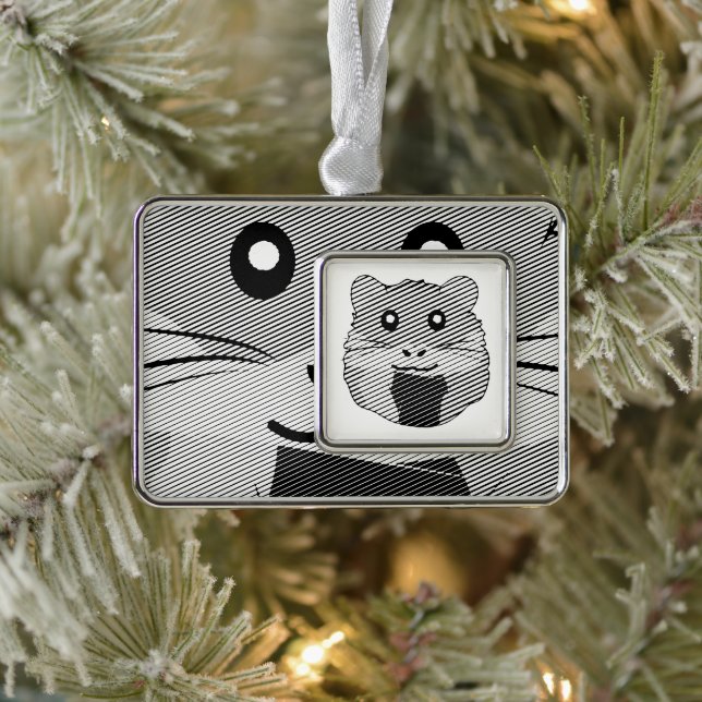 Playful Minimalist Hamster Christmas Ornament (Tree)