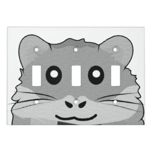 Playful Minimalist Hamster Light Switch Cover