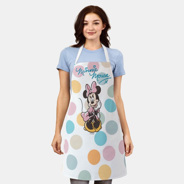 Playful Minnie Mouse Polka Dot Daydream Apron (Worn)