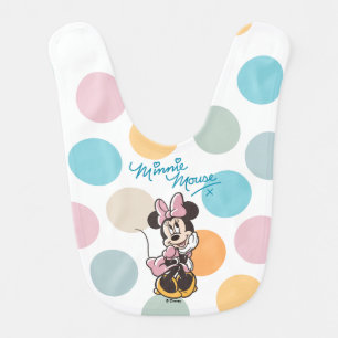 Playful Minnie Mouse Polka Dot Daydream Baby Bib