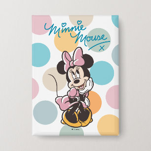 Playful Minnie Mouse Polka Dot Daydream Button