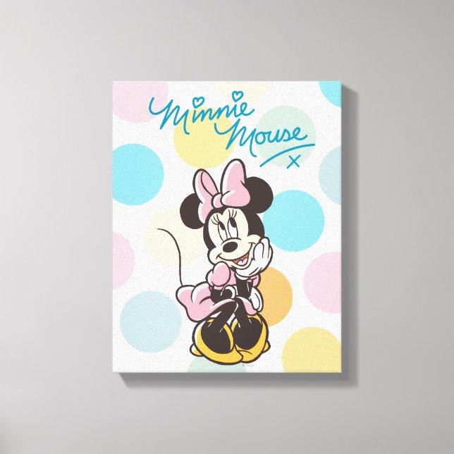 Playful Minnie Mouse Polka Dot Daydream Canvas Print (Front)