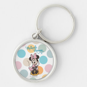 Playful Minnie Mouse Polka Dot Daydream Keychain