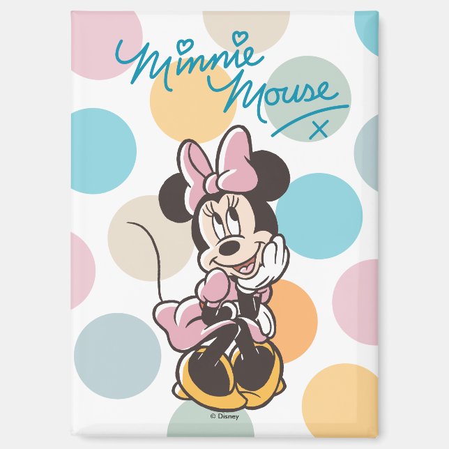 Playful Minnie Mouse Polka Dot Daydream Magnet (Front)