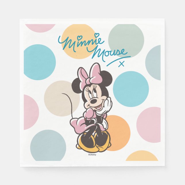 Playful Minnie Mouse Polka Dot Daydream Napkins (Front)