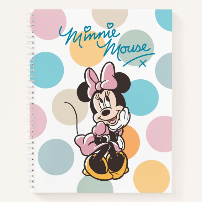 Playful Minnie Mouse Polka Dot Daydream Notebook (Front)