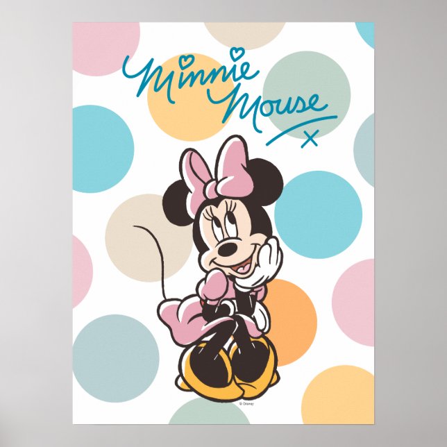 Playful Minnie Mouse Polka Dot Daydream Poster (Front)