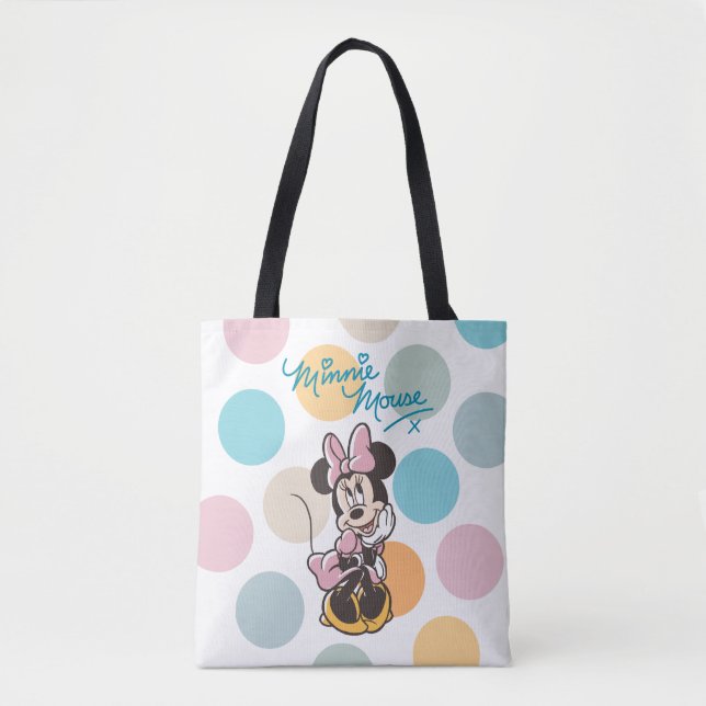 Playful Minnie Mouse Polka Dot Daydream Tote Bag (Front)