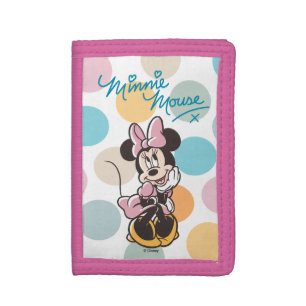 Playful Minnie Mouse Polka Dot Daydream Trifold Wallet