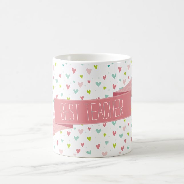 PLAYFUL MODERN HEARTS bright whimsical pattern Coffee Mug (Center)