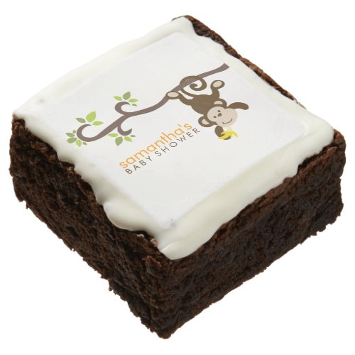 Playful Monkey Baby Shower Chocolate Brownie