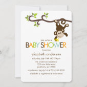 Playful Monkey Baby Shower Invitation (Front)