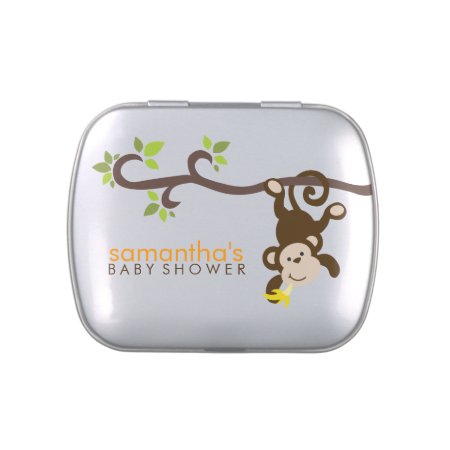 Playful Monkey Baby Shower Jelly Belly Tin