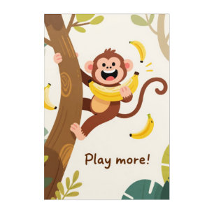 Playful Monkey Banana Quote Art
