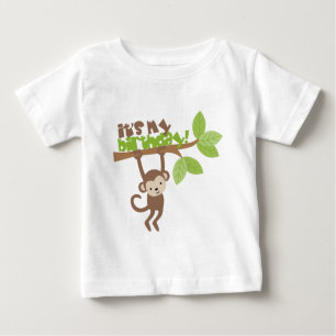 Playful Monkey Birthday Baby T-Shirt