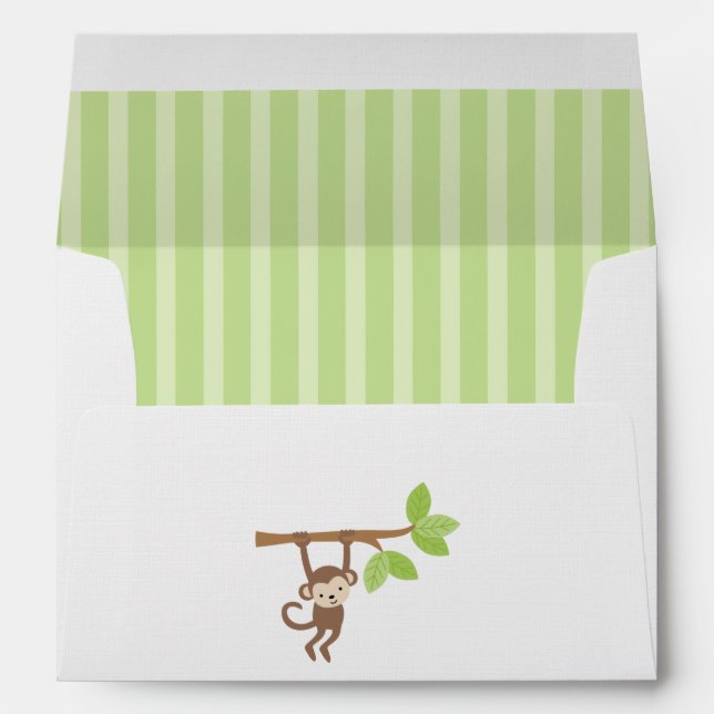 Playful Monkey Birthday Party Envelope (Back (Bottom))