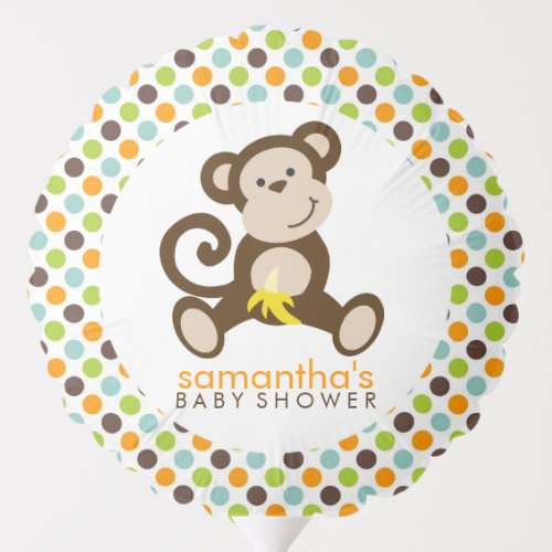 Playful Monkey Personalized Baby Shower Balloon