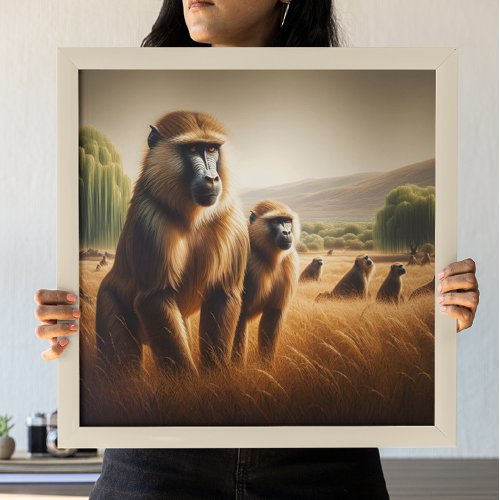 Playful Monkeys Frolicking Poster