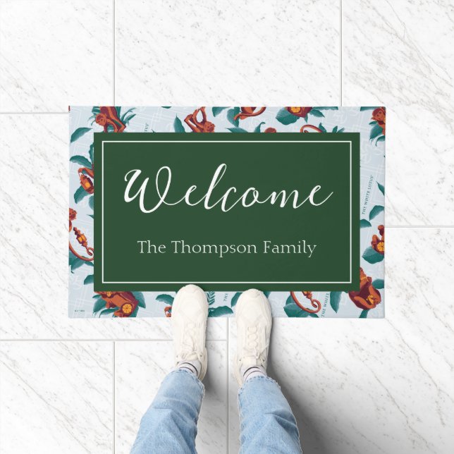Playful Monkeys Pattern of The White Lotus Doormat (Indoor)