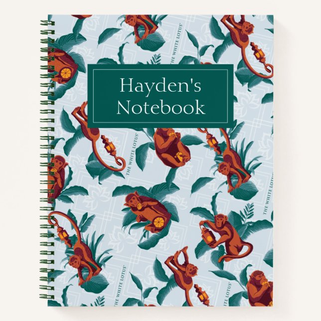 Playful Monkeys Pattern of The White Lotus Notebook (Front)