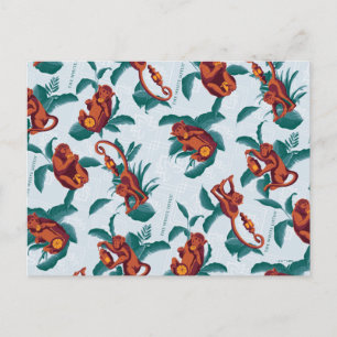 Playful Monkeys Pattern of The White Lotus Postcard