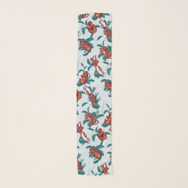 Playful Monkeys Pattern of The White Lotus Scarf (Front)