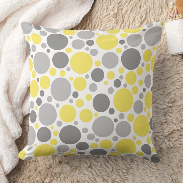 Playful Multi-Scale Polka Dot Scatter Seamless Throw Pillow (Blanket)