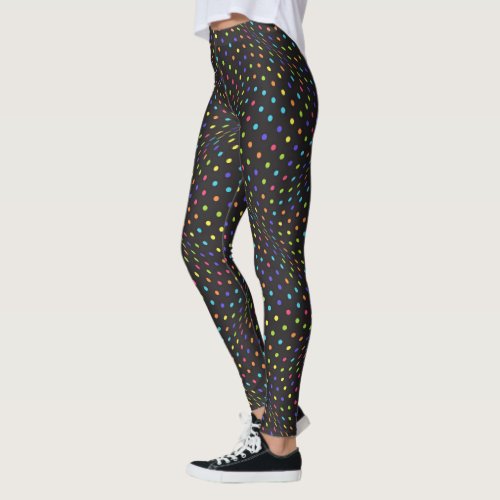 Playful Multicolor Dots Design Leggings 